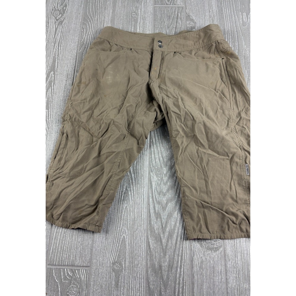 Club Ride Womens Small Capri Pants Tan Active Hiking Cycling 16 Inseam